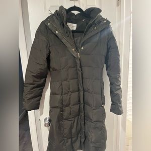 Women’s 40 inch signature Cole Haan green taffeta hooded down coat